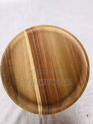 25cm Round Acasia Wooden Table With Iron
