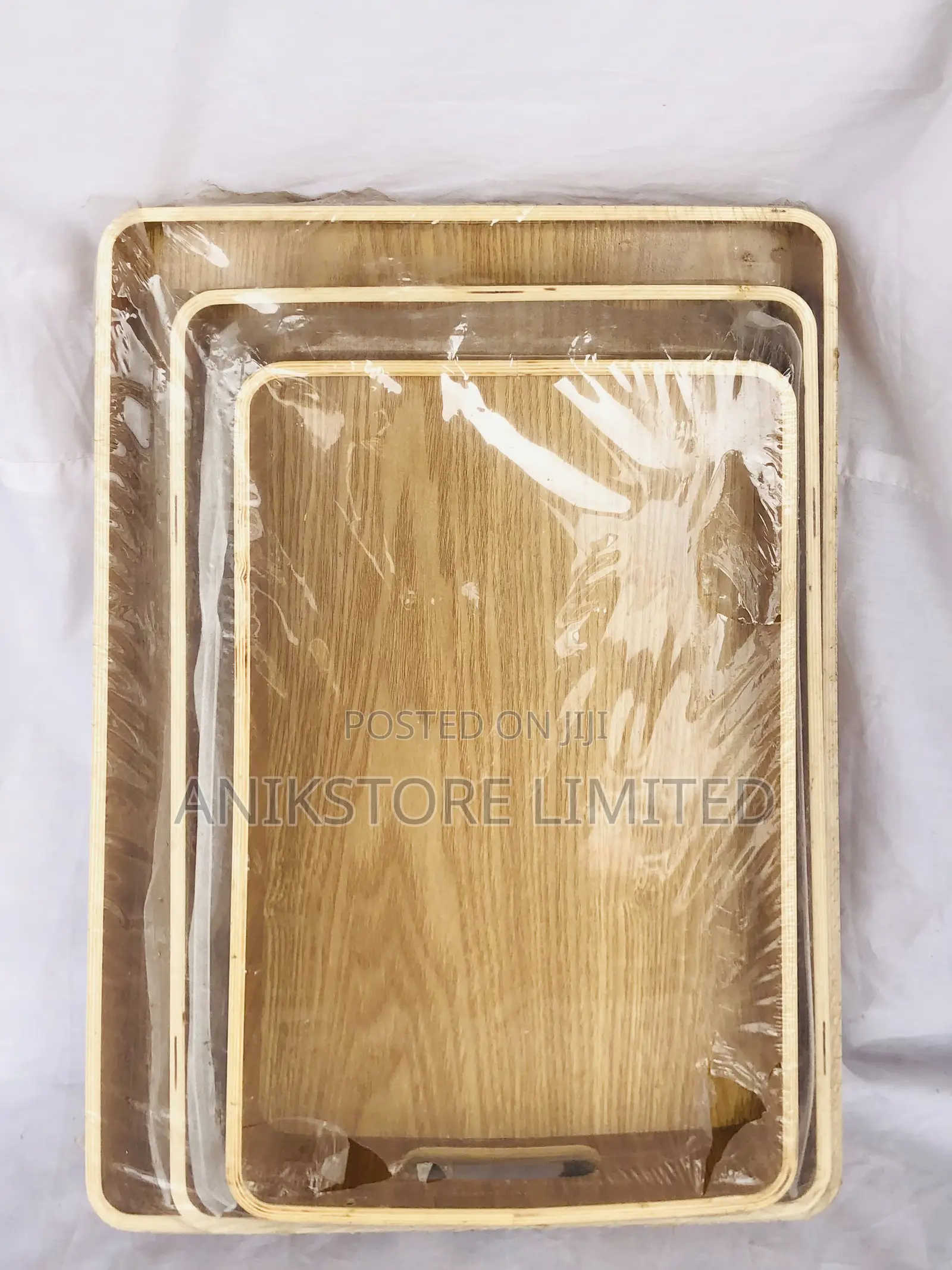 3pcs Rectangular Wooden Tray