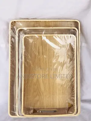 3pcs Rectangular Wooden Tray