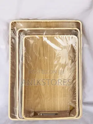 3pcs Rectangular Wooden Tray