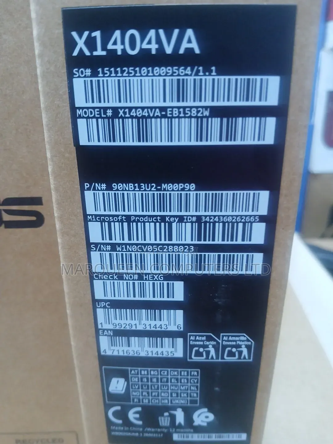 New Laptop Asus Vivobook 14 8GB Intel Core 3 SSD 512GB