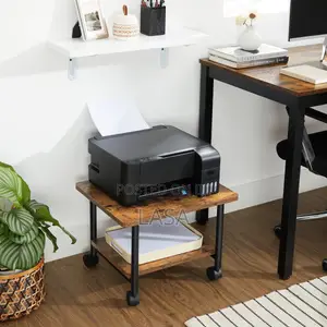 Mobile Printer Stand With Storage Shelf Locking Wheels