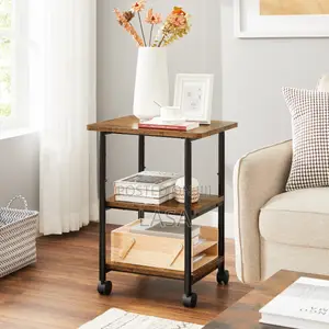 Mobile Printer Stand With Storage Shelf Locking Wheels