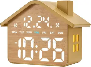Plumeet Wooden Digital Alarm Clock With Calendar and Light