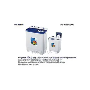 Polystar 10KG Top Loader Twin Tube Manual Washing Machine