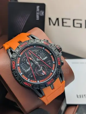 High Quality Luxury Megir Rubber Wristwatch