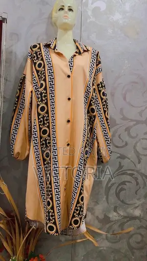 Long Balloon Sleeve Shirt Dress