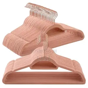 LASA 60 Velvet Hangers With Rose Gold Hook