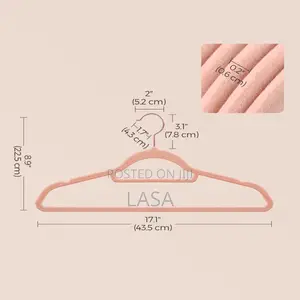 LASA 60 Velvet Hangers With Rose Gold Hook