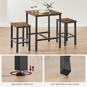 Bar Table and Chairs Set Square Table With 2 Stools Space Saving