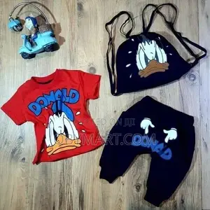 Boy’s 3 in 1 Red Bump Mickey Set With Bag