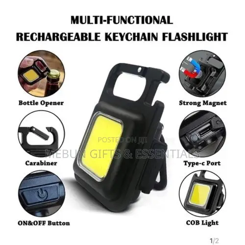 Multi-Functional Rechargeable Keychain With Flash Light