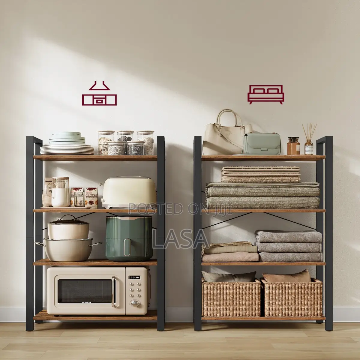 4-Tier Industrial Bookcase