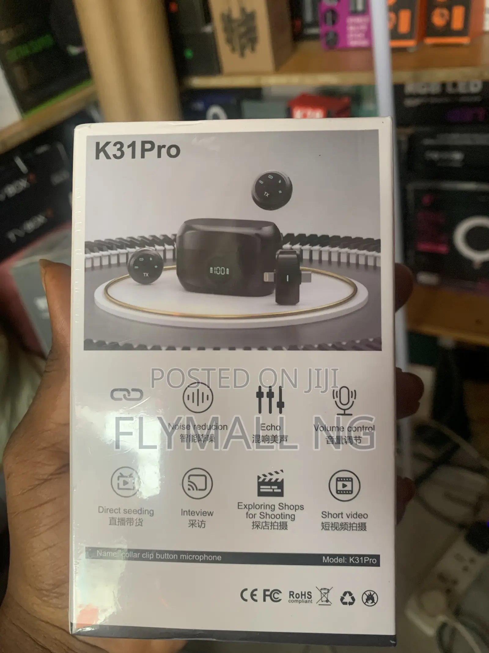 K31 Pro Collar Clip Button Microphone
