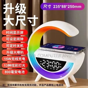 3401 Mini Bluetooth Speaker – Wireles Charging, Alarm Clock, LED Light