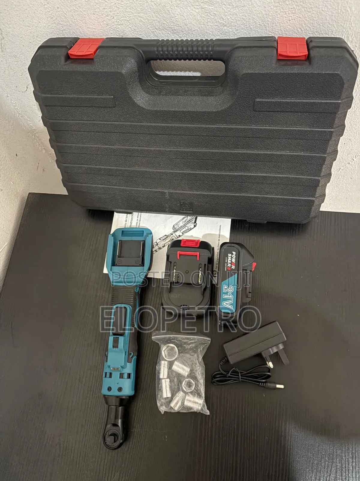 Cordless Right Angle Impact Wrench With Compatible Battery
