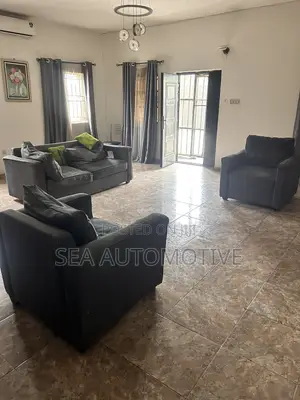 Comfortable 4-Seater Dark Gray Fabric Sofa Set