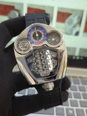 Jacob Co Bugatti Rubber Strap Tourbillon-Style Wristwatch