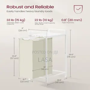 Laundry Hamper - Pull-Out Removable Bag With Metal Frame, 47L
