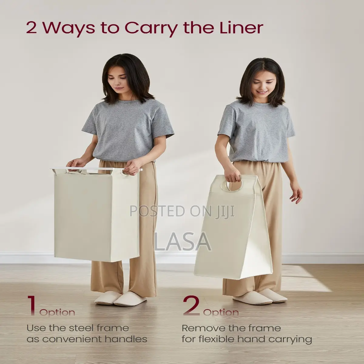 Laundry Hamper - Pull-Out Removable Bag With Metal Frame, 47L