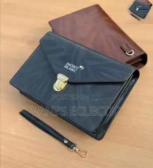 Premium Mont Blanc Luxury Men's Leather Clutch Bags / Wristlets