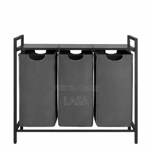 Laundry Hamper Basket Sorter With 3 Removable Bags 40 L