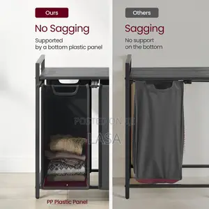 Laundry Hamper Basket Sorter With 3 Removable Bags 40 L
