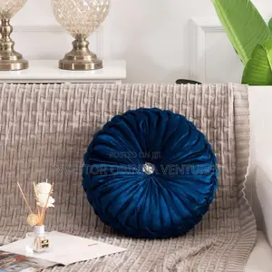 Velvet Home Decoration Pleated Round Pillow Cushion