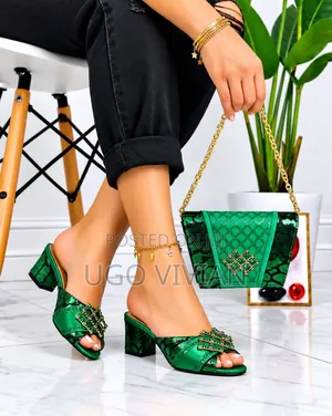 Ladies Stylish Heels Matching Handbag Set