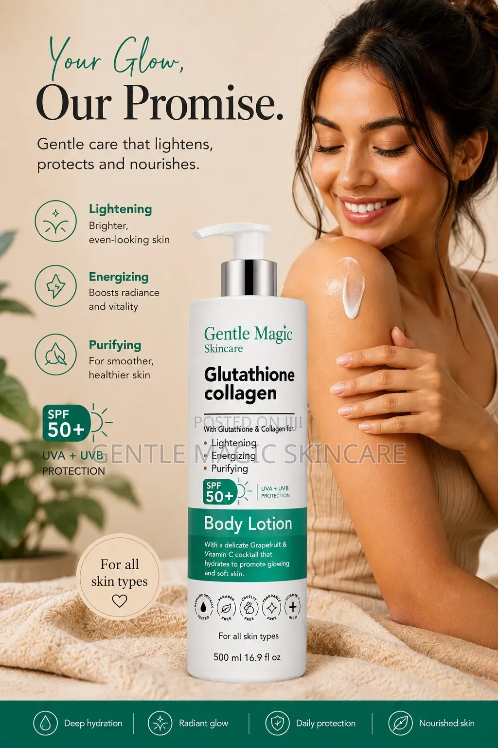Gentle Magic Glutathione + Collagen Body Lotion 500ml