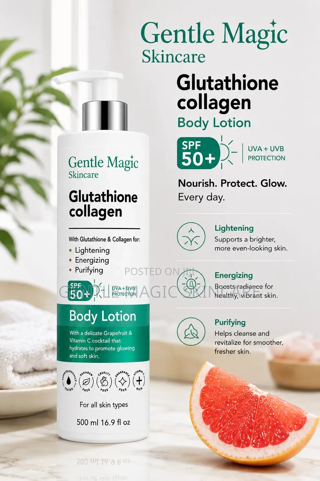 Gentle Magic Glutathione + Collagen Body Lotion 500ml