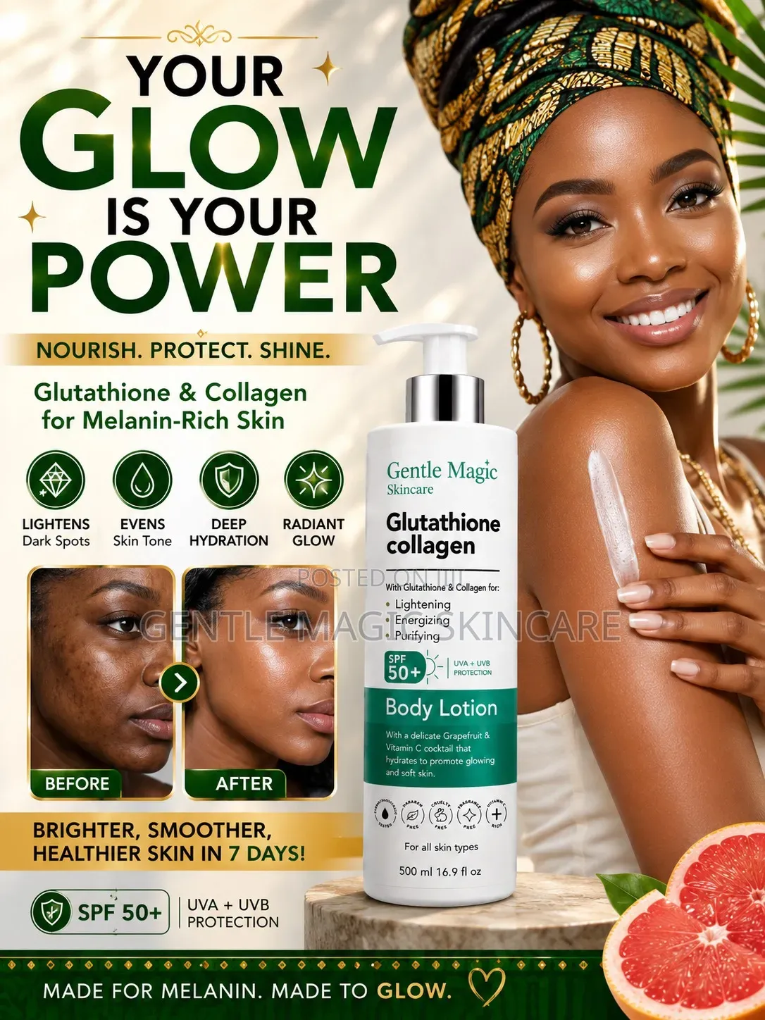 Gentle Magic Glutathione + Collagen Body Lotion 500ml