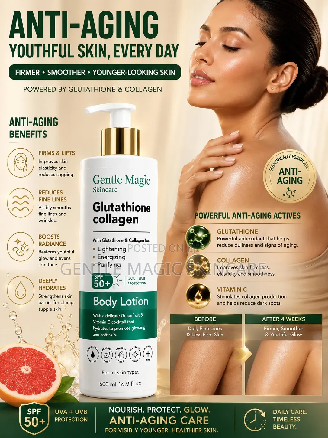 Gentle Magic Glutathione + Collagen Body Lotion 500ml