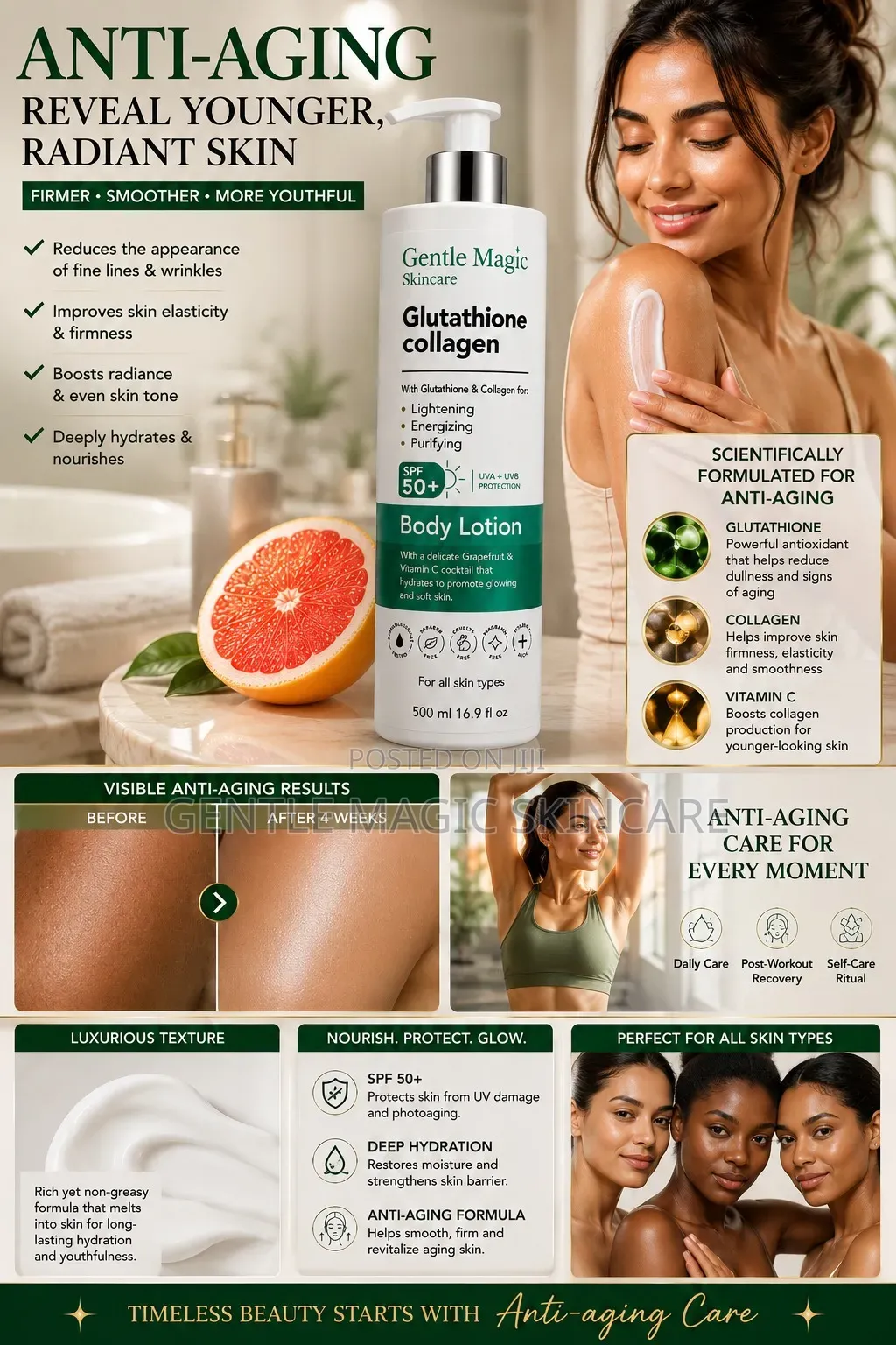 Gentle Magic Glutathione + Collagen Body Lotion 500ml