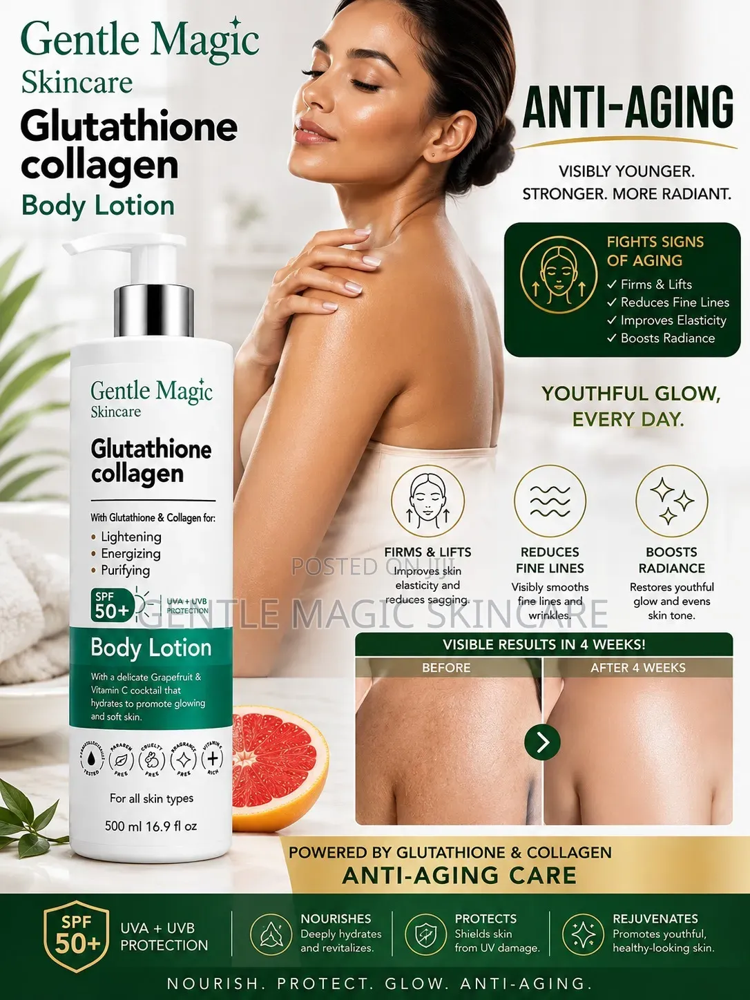 Gentle Magic Glutathione + Collagen Body Lotion 500ml