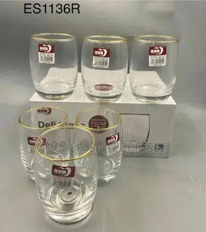 6pcs Quality Whisky Cup With Gold Tip