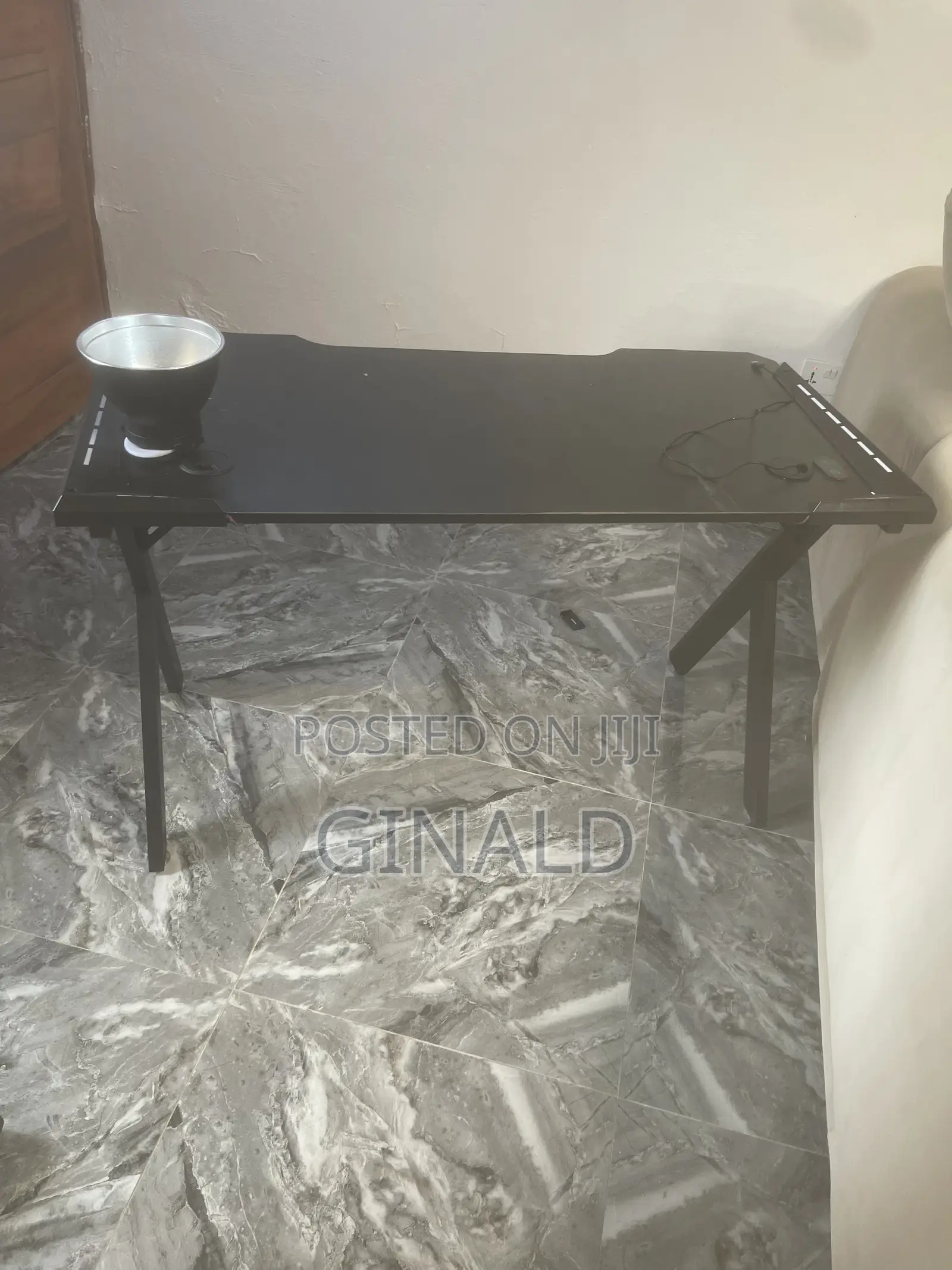 Complete Game Table and Chairs, Neatly Used With Led Lights.