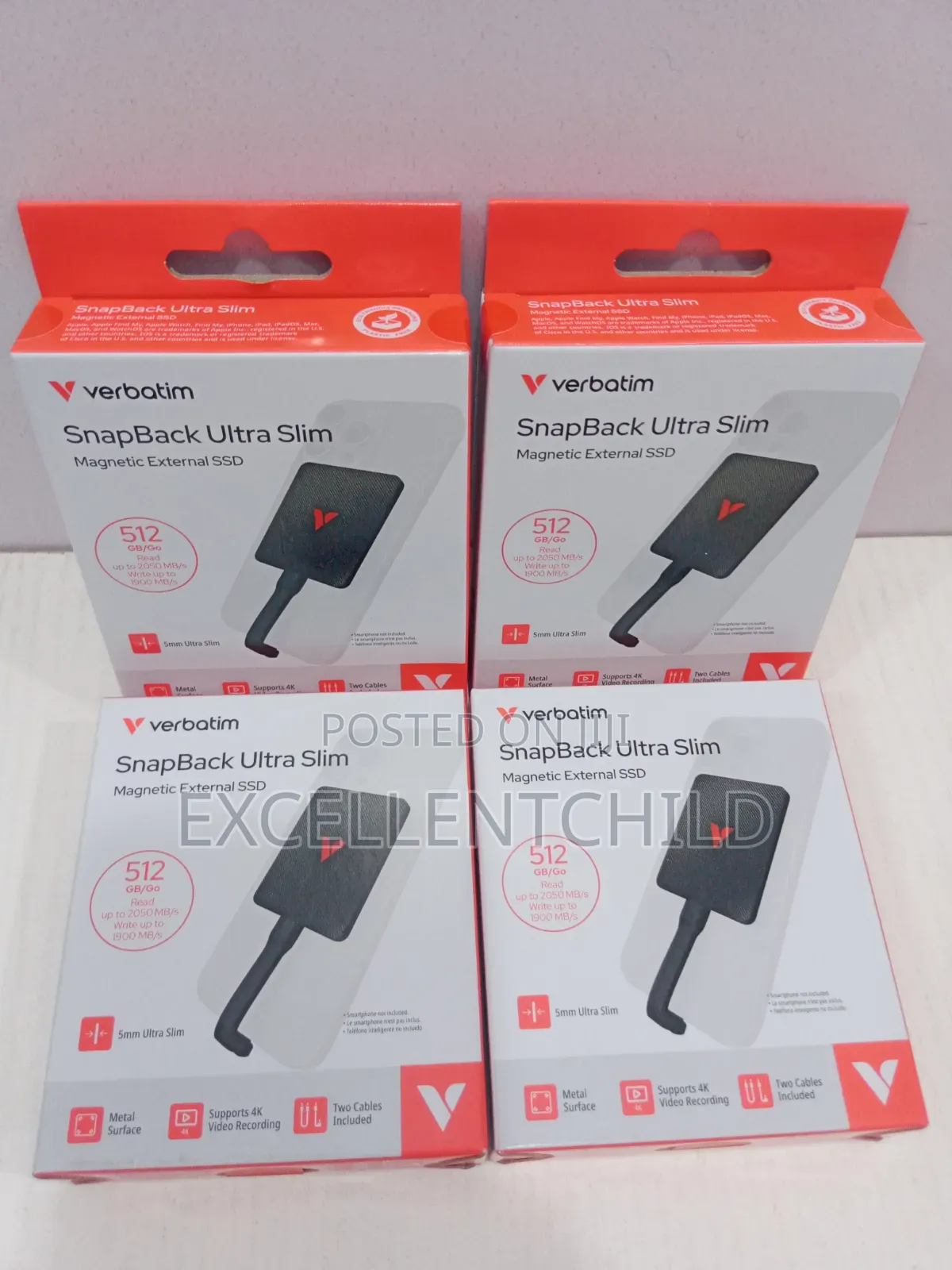 Verbatim 512GB SnapBack Ultra Slim Magnetic Portable SSD