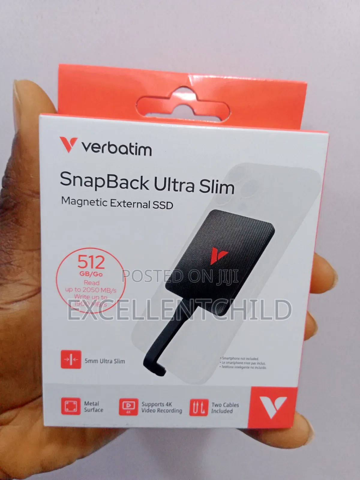 Verbatim 512GB SnapBack Ultra Slim Magnetic Portable SSD