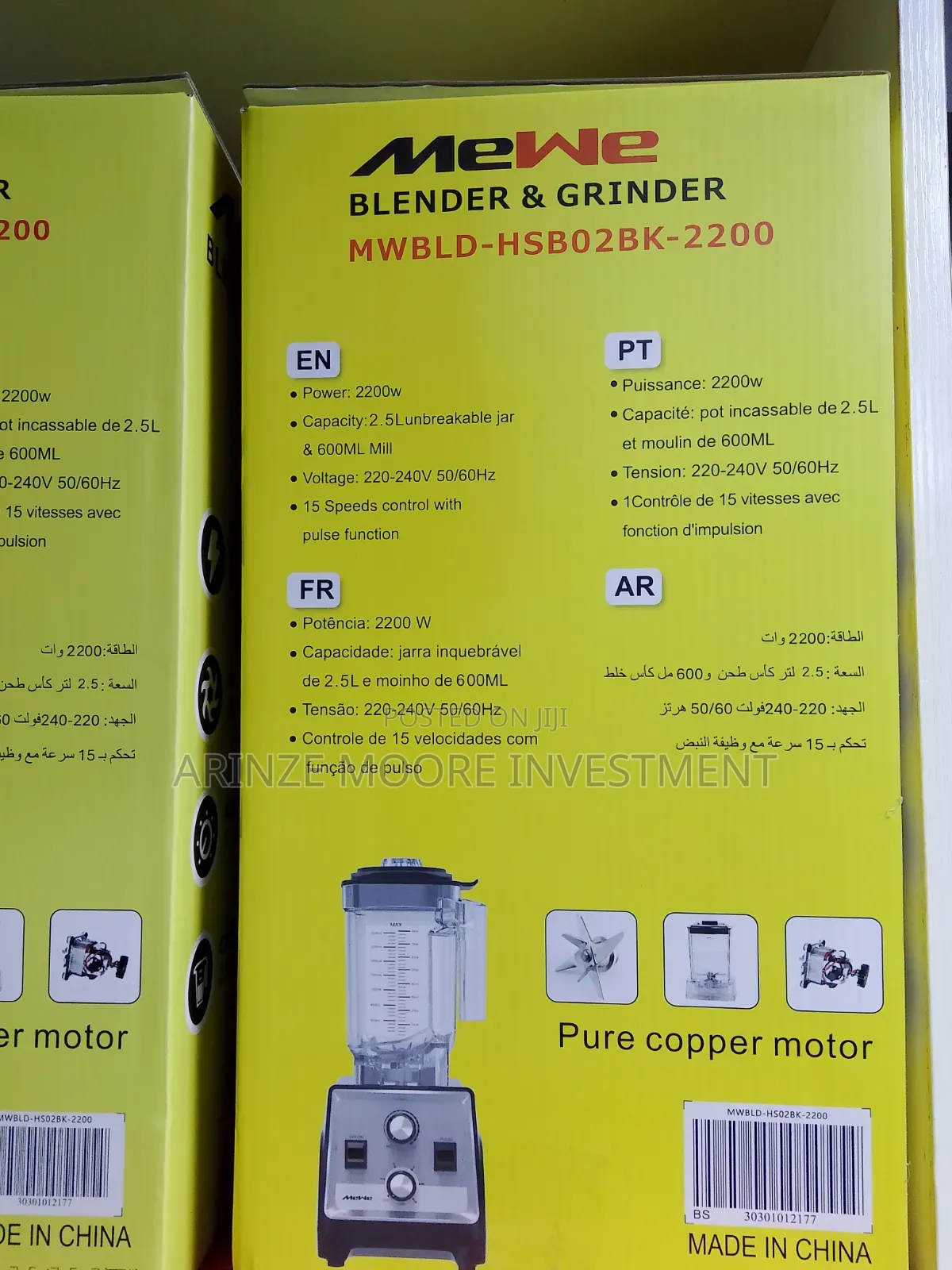 Mewe Heavy Duty Blender 2200W