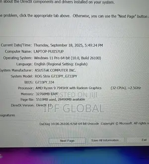Laptop Asus ROG Strix SCAR 17 32GB AMD Ryzen 9 SSD 1T