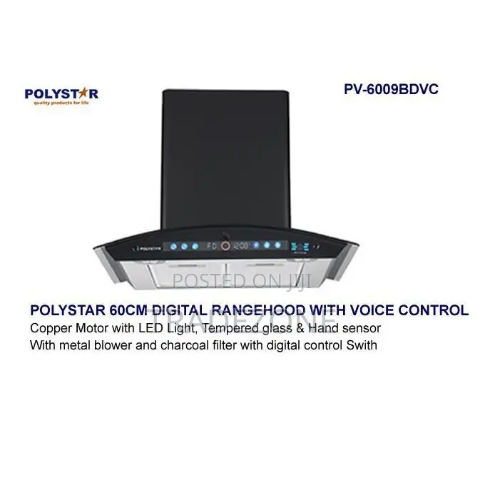Polystar 60CM Digital Cooker Hood With Voice Control