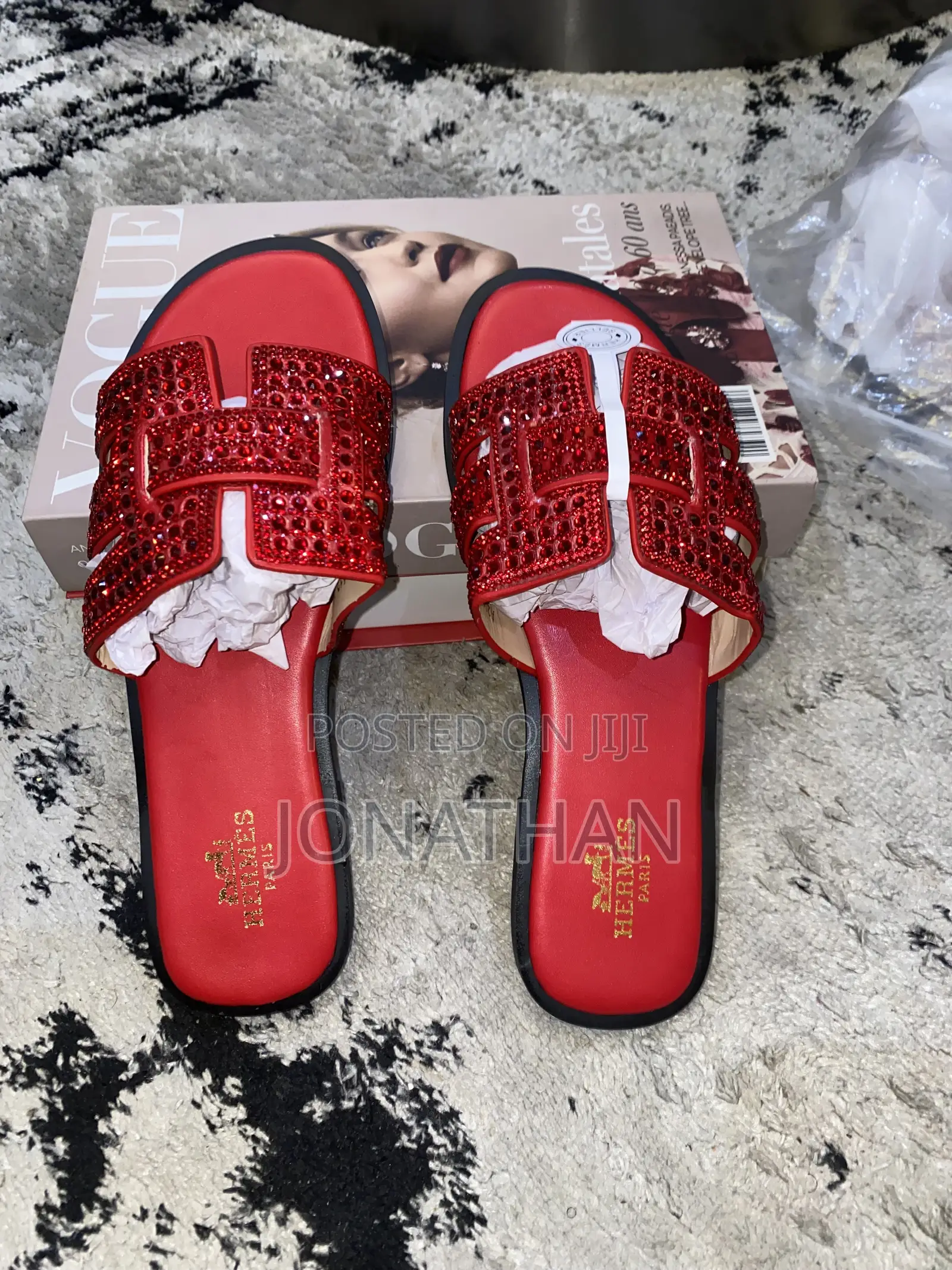 Hermes Oran Rhinestone Flat Slides