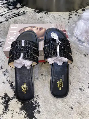 Hermes Oran Rhinestone Flat Slides