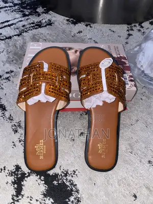 Hermes Oran Rhinestone Flat Slides