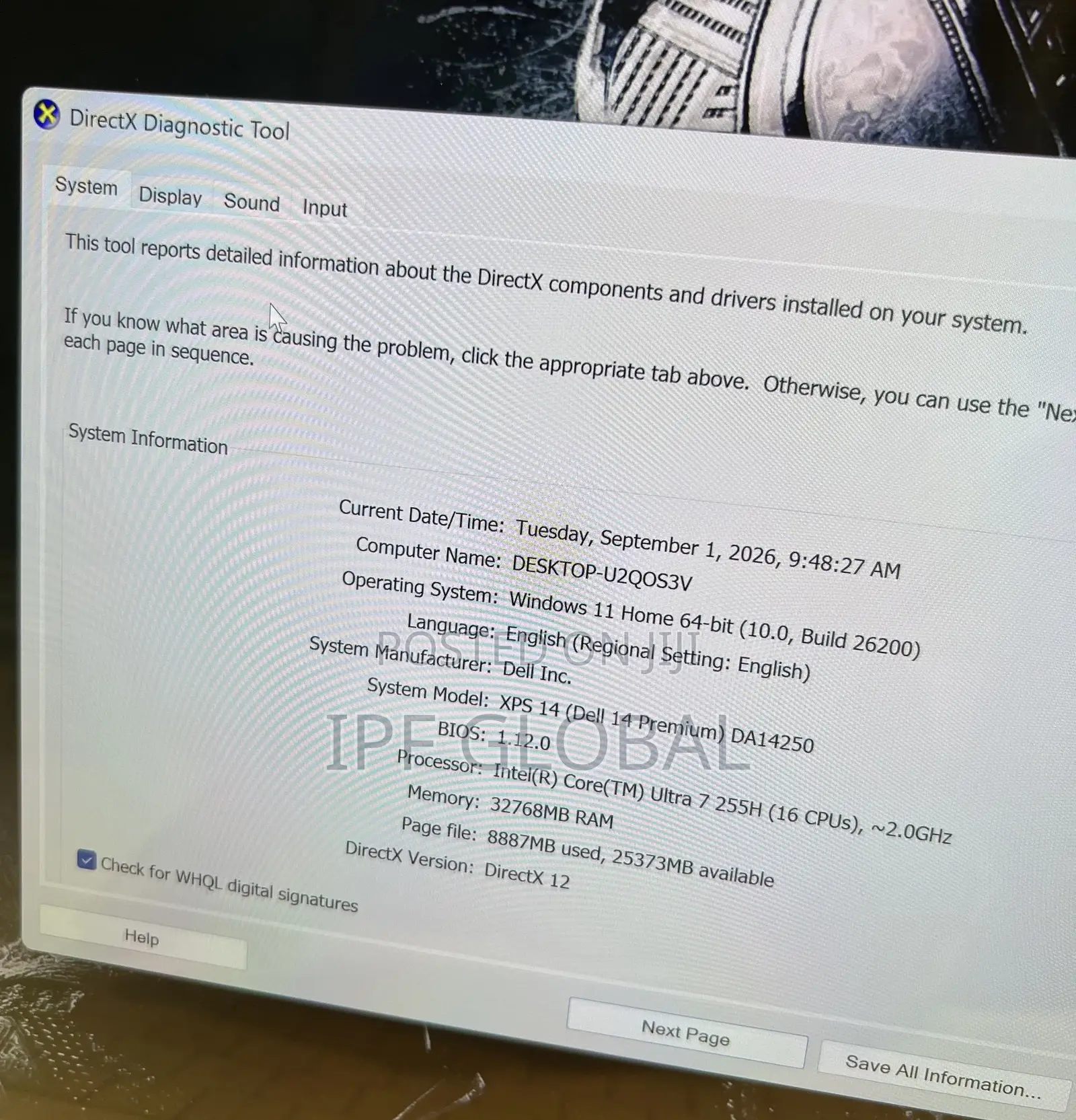 Laptop Dell 32GB Intel Core Ultra 7 SSD 1T