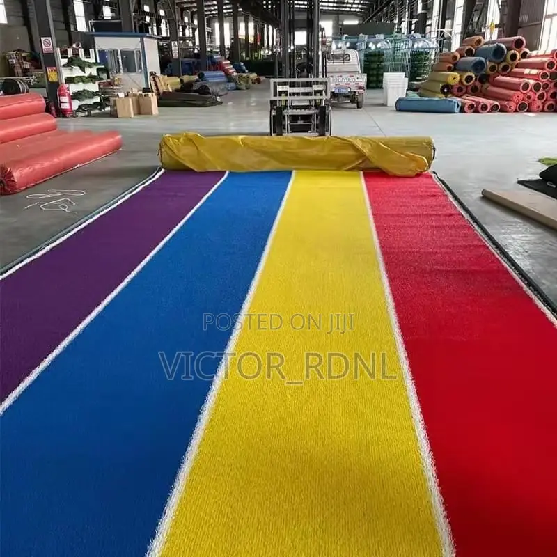 Red, Blue, Black, White Artificial Grass