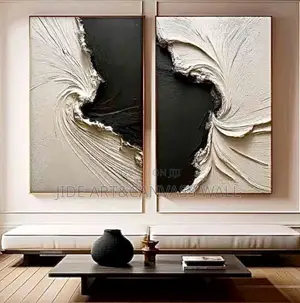 A Modern Abstract 2 Panel Canvas Art Wall Frame