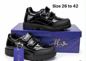 Black Double Velcro School Shoes - Kids - Size 26 27 Only