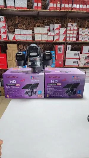 Skyvision Triple Lens HD 12MP Solar PTZ Camera (4G LTE, 18W Panel)